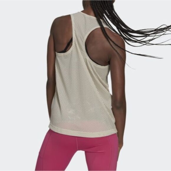 adidas x Zoe Saldana Collection Halo Ivory Aeroready Tank Top Women's Size XXL - Picture 2 of 6